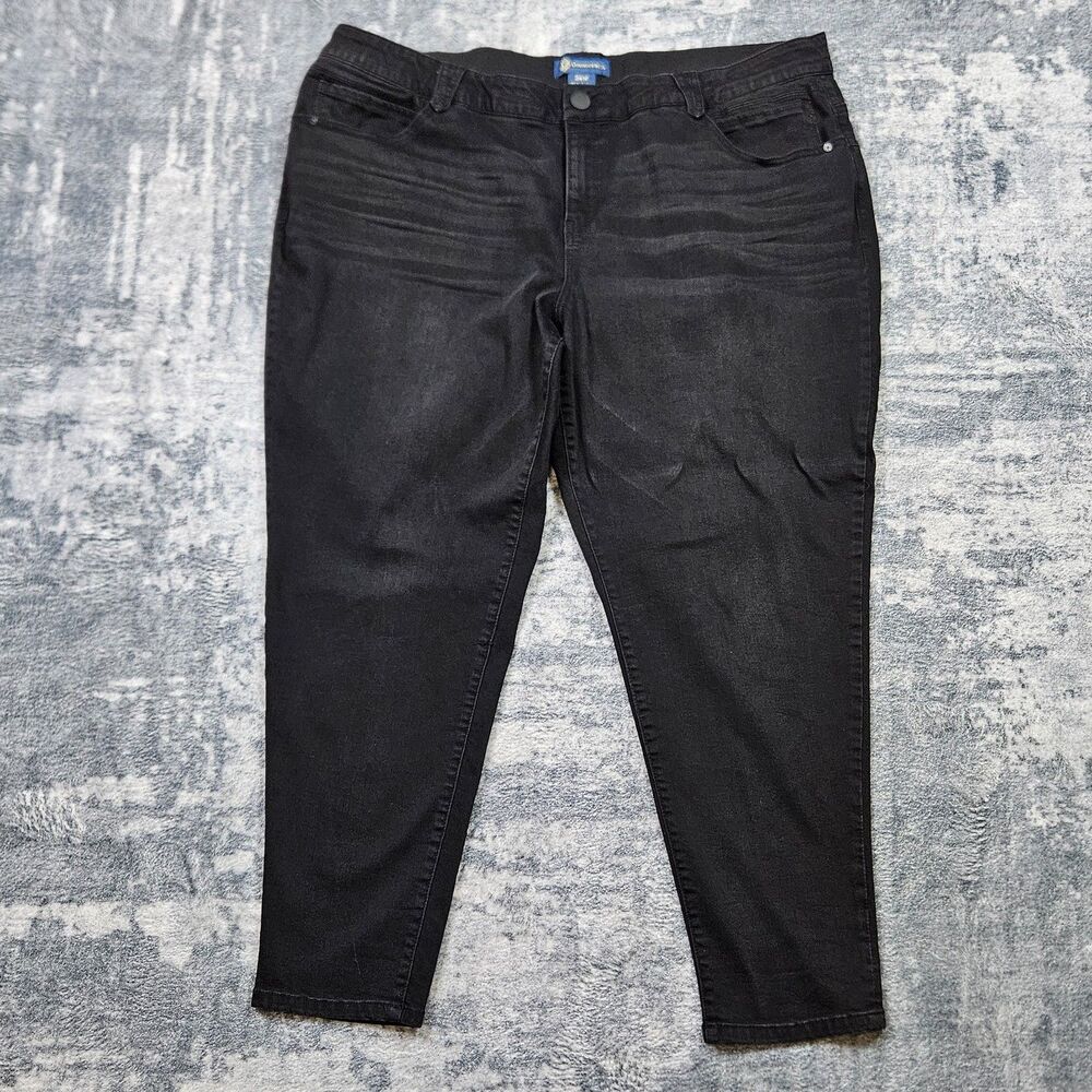 Democracy Ab Technology Slimming Skinny Jeans Womens 24W Black Stretch Denim